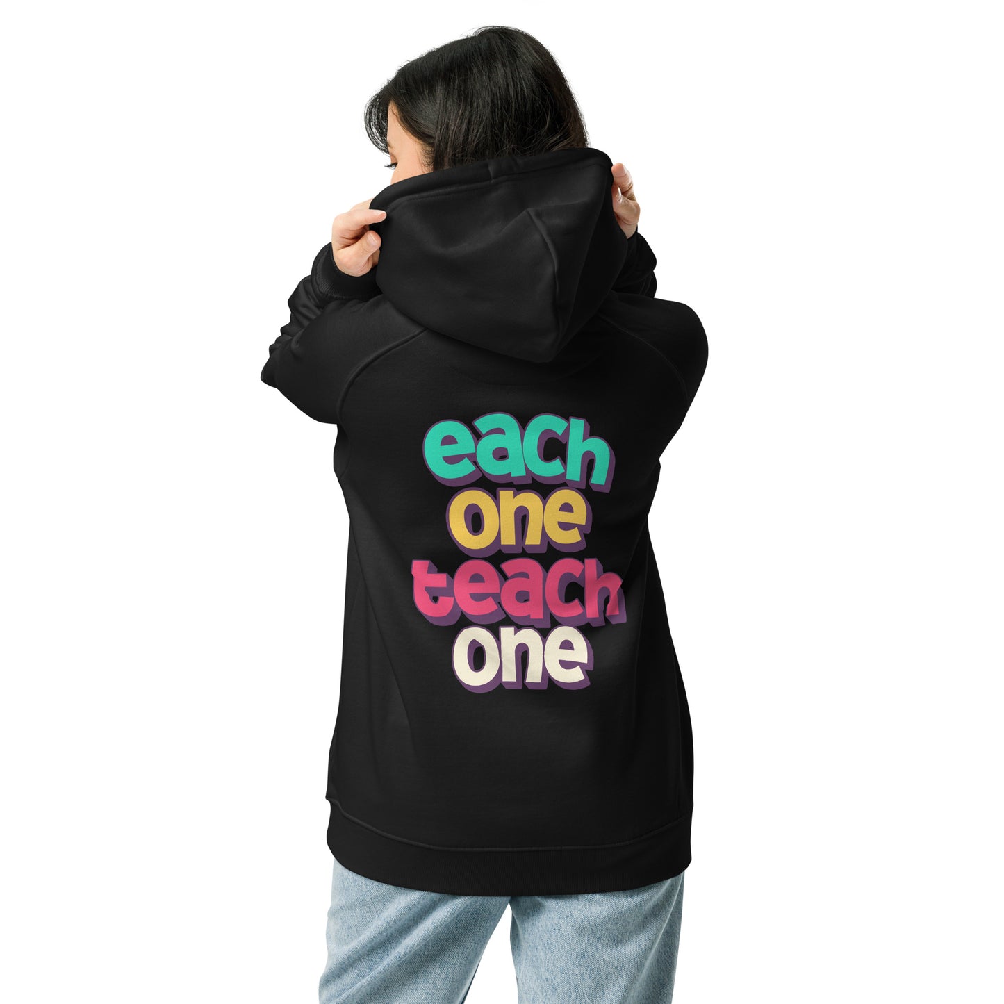 TTT240022, each one teach one, Unisex eco raglan hoodie